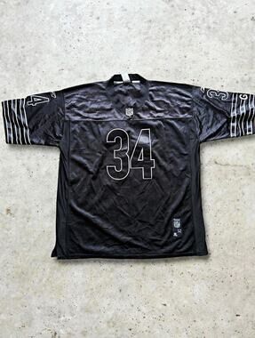 Reebok Chicago Bears Walter Payton #34 Black NFL Football Jersey Size 52